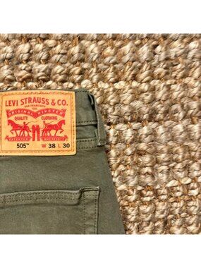 Levi's 505 Straight Leg Jeans Men's Green Size 38x30